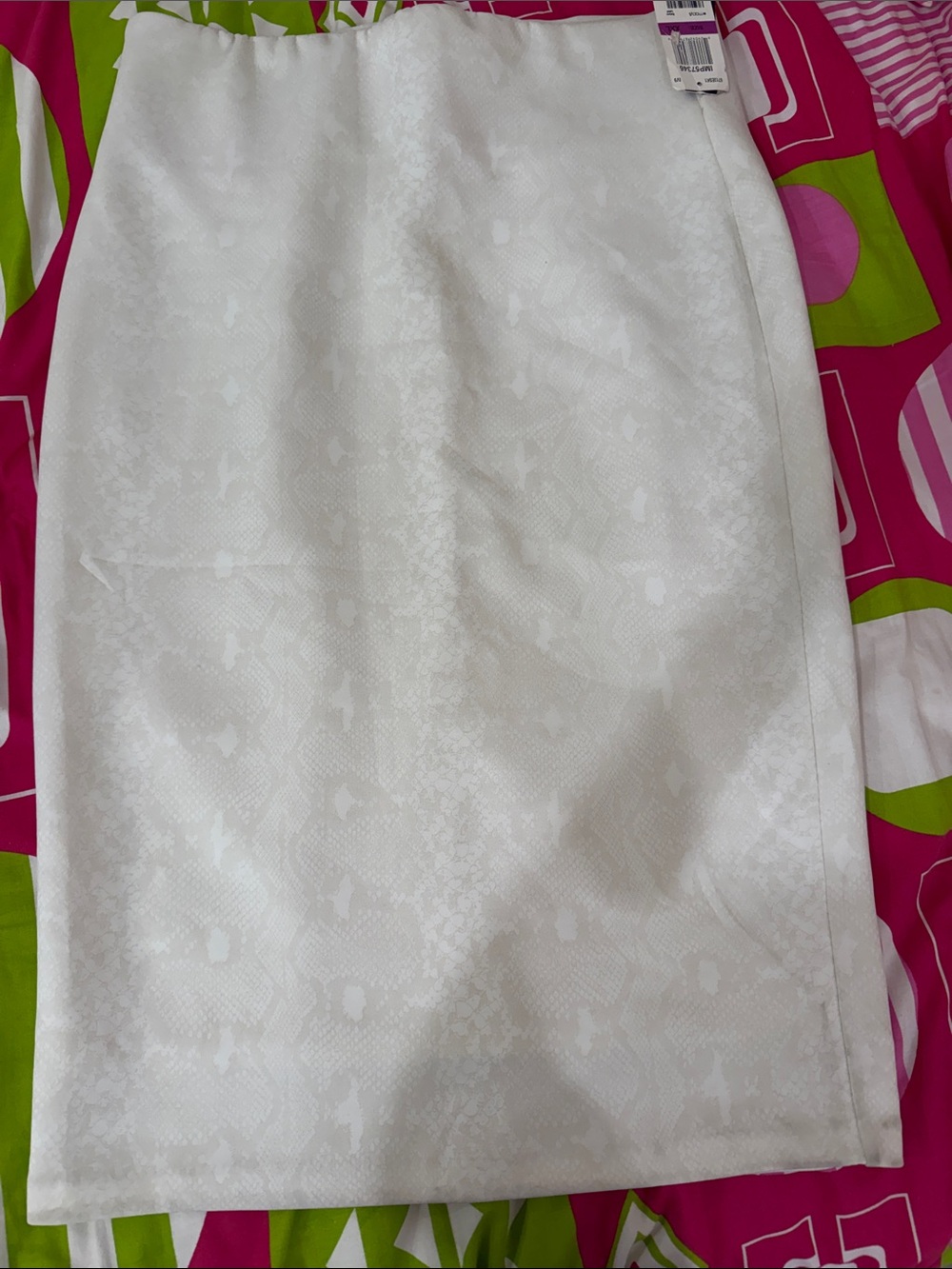 XOXO White Textured Pencil Skirt